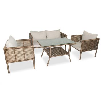 Set De Lounge De Grădină Newyork 130, Maro Inchis, 65X65X66 Cm - arsiv2
