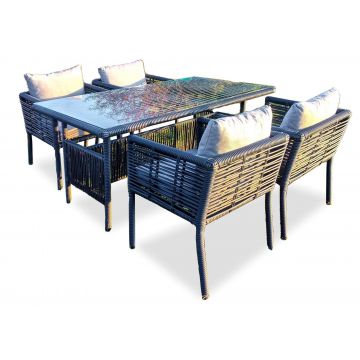 Set De Lounge De Grădină Newyork 150, Maro Inchis, 150X75X90 Cm - Gri