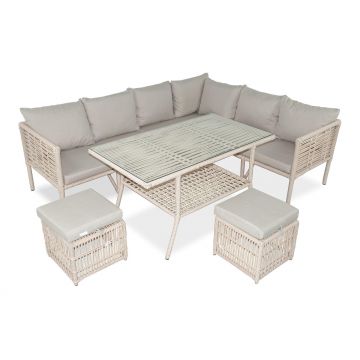 Set De Lounge De Grădină Newyork Pouffe-2, Maro Inchis (diverse dimensiuni) - arsiv3