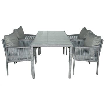 Set De Lounge De Grădină Otto 4, Maro Inchis (diverse dimensiuni) - Gri deschis