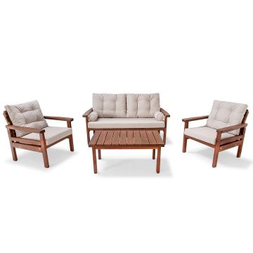 Set De Lounge De Gradina Ozgur, 4 piese - Crem