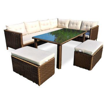Set De Lounge De Grădină Paris, Maro Inchis, 4 bucati - arsiv8