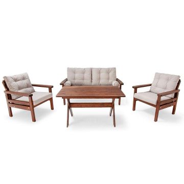 Set De Lounge De Gradina Sasha, 4 piese - Bej