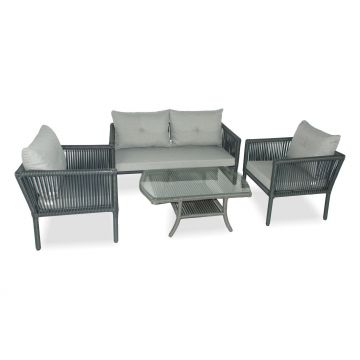 Set De Lounge De Grădină Shangai 38, Crem, 61X62X62 Cm - Gri