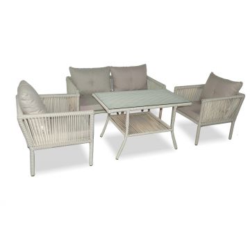 Set De Lounge De Grădină Shangai 62, Crem, 61X62X62 Cm - Crem