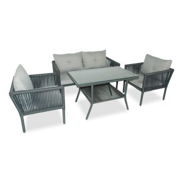 Set De Lounge De Grădină Shangai 62, Crem, 61X62X62 Cm - Gri