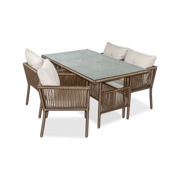 Set De Lounge De Grădină Shangai 7, Crem, 150X75X90 Cm - Multicolor