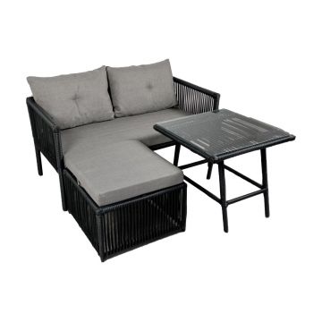 Set De Lounge De Grădină Shangai 8, Crem, 158X62X62 Cm - Gri