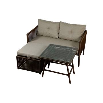 Set De Lounge De Grădină Shangai 8, Crem, 158X62X62 Cm - Multicolor
