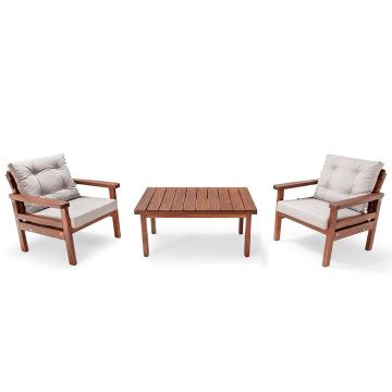 Set De Lounge De Gradina Torino, 3 piese - Natur
