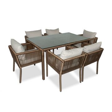 Set De Lounge De Grădină Vera 150, Maro Inchis, 150X75X90 Cm - Gri