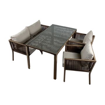Set De Lounge De Grădină Vera 3, Maro Inchis, 140X75X80 Cm - arsiv9