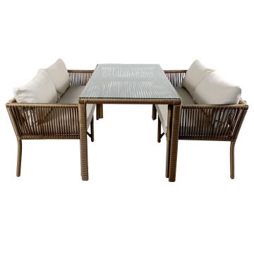 Set De Lounge De Grădină Vera 4, Maro Inchis, 140X75X80 Cm - arsiv2