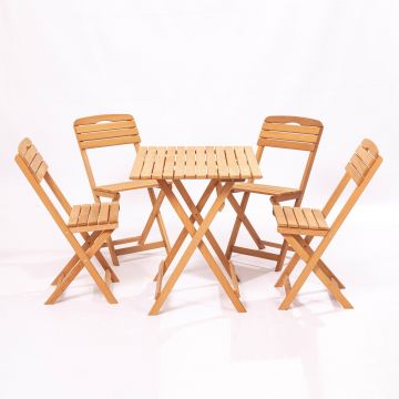 Set masă și scaune de grădină (5 bucăți) MY004, Maro, 80x72x60 cm - Maro
