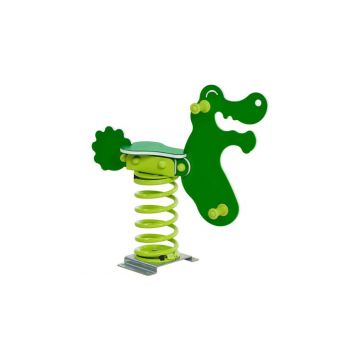 Balansoar pe arcuri HDPE Safari Crocodil cu prindere pe beton Balansoar pe arcuri HDPE Safari Crocodil cu prindere pe beton