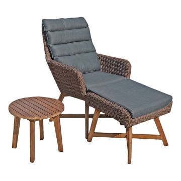 Set fotoliu, taburet și măsuță de grădină maro Caliva - Garden Pleasure Set fotoliu, taburet și măsuță de grădină maro Caliva - Garden Pleasure