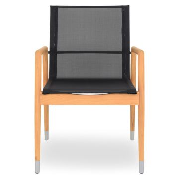 Scaun, Menorca,  L.57 l.60 H.82 cm, lemn teak/textilina, natur/antracit