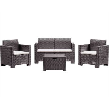 Bica Mobilier gradina si terasa Bica set Nebraska 2, canapea 2 locuri, 2 fotolii, masuta cu depozitare, perne incluse 9067.3 Bica Mobilier gradina si terasa Bica set Nebraska 2, canapea 2 locuri, 2 fotolii, masuta cu depozitare, perne incluse 9067.3