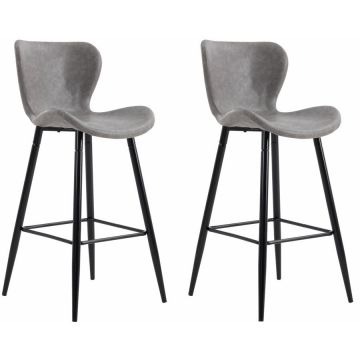 HEINNER Set 2 scaune de bar retro - Light grey