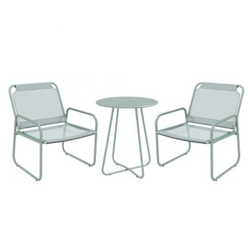 Outsunny Set Bistro pentru Exterior din 3 Piese, Masa și Scaune pentru Terasă cu Țesătură din Plasă, Design Elegant | Aosom Romania
