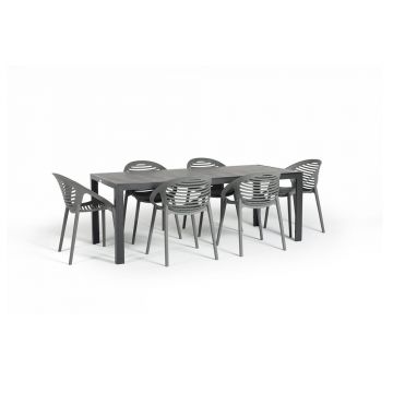 Set mobilier de grădină cu 6 scaune Le Bonom Joanna Thor, gri Set mobilier de grădină cu 6 scaune Le Bonom Joanna Thor, gri