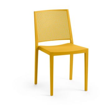 Scaun de grădină galben din plastic Grid – Rojaplast