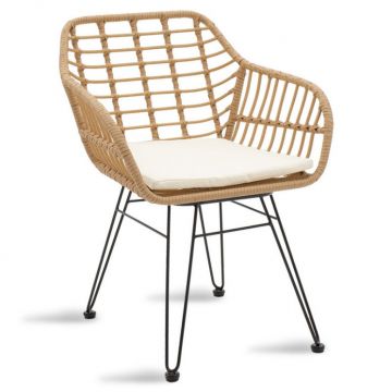 Scaun de Gradina Naoki Negru - Natural