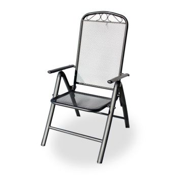 Scaun de grădină negru din metal – Rojaplast