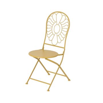 Scaun pentru gradina Bistro Lima, Decoris, 38 x 50 x 92.5 cm, pliabil, fier, galben Scaun pentru gradina Bistro Lima, Decoris, 38 x 50 x 92.5 cm, pliabil, fier, galben